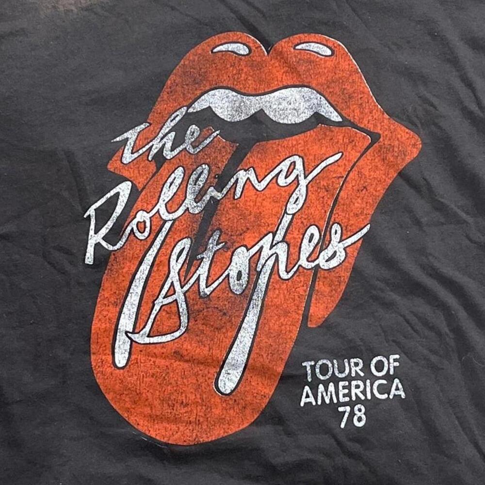 Rolling Stones Preowned Large Cropped Band T-shirt